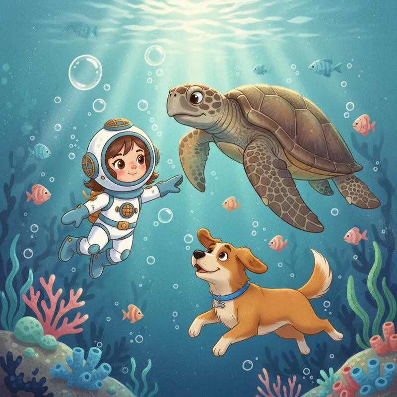 Silje and Jens on an Adventure in the Sea